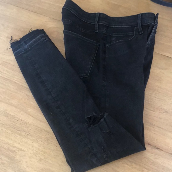 A&F, Simon jeans, high rise skinny ankle, distressed black, size 25 - Picture 2 of 6